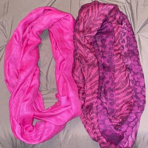 Fuchsia and Fuchsia Animal Print Scarves